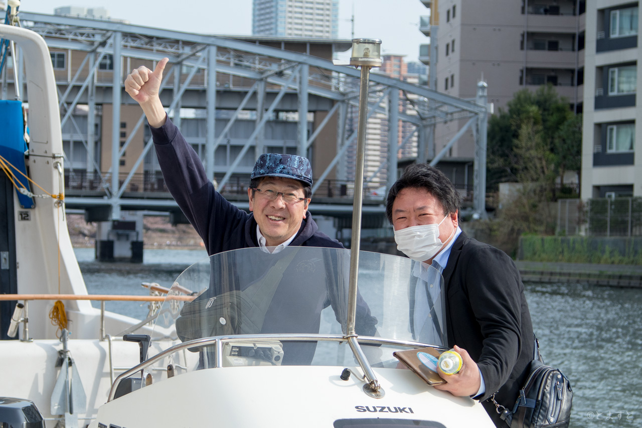 まぐろ仲卸・生田さんと、船で豊洲ぐるり公園を回ってきました！