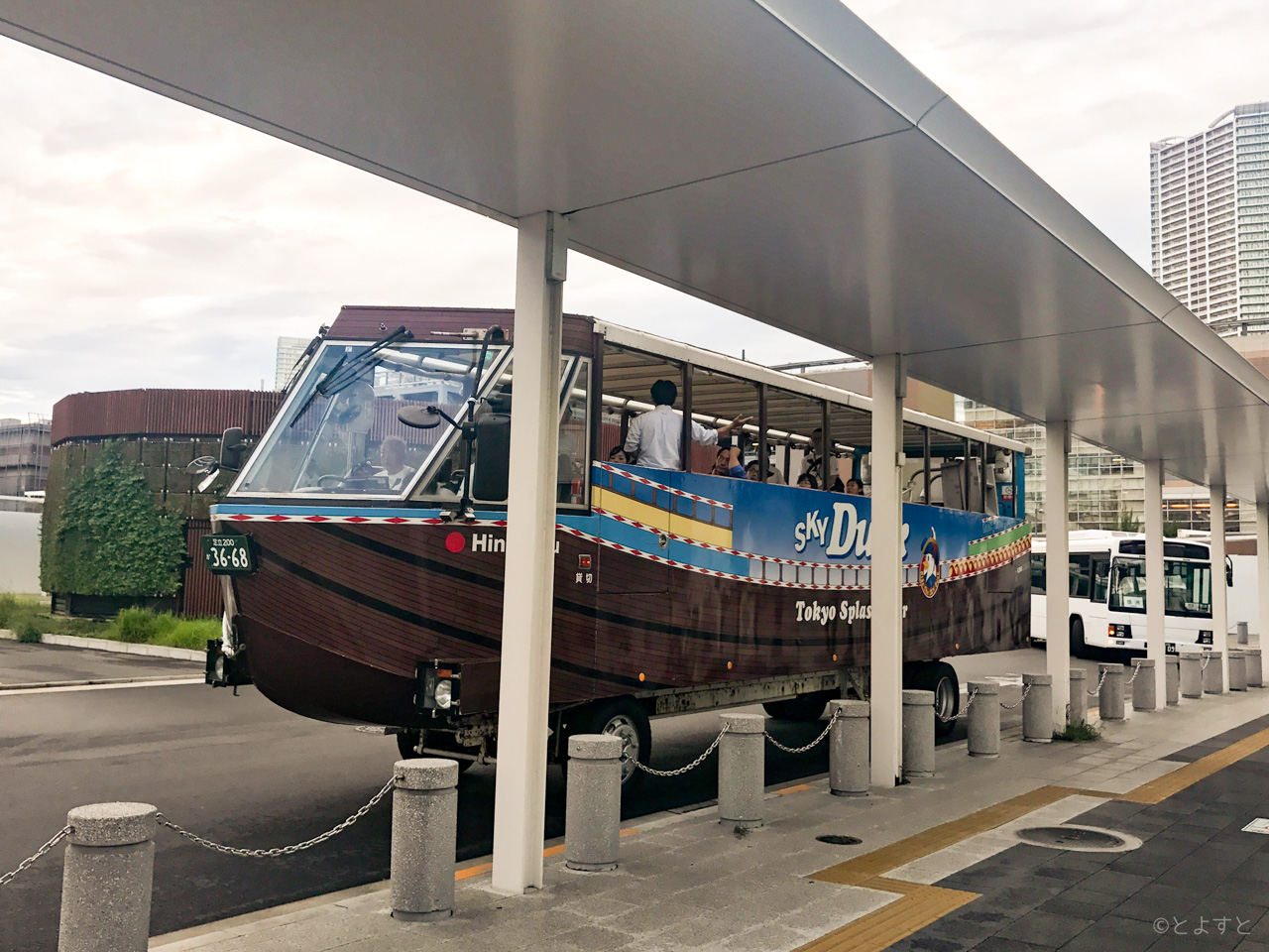 水陸両用バス「スカイダック」、豊洲での乗車位置は駅前ロータリー4番の隣が濃厚